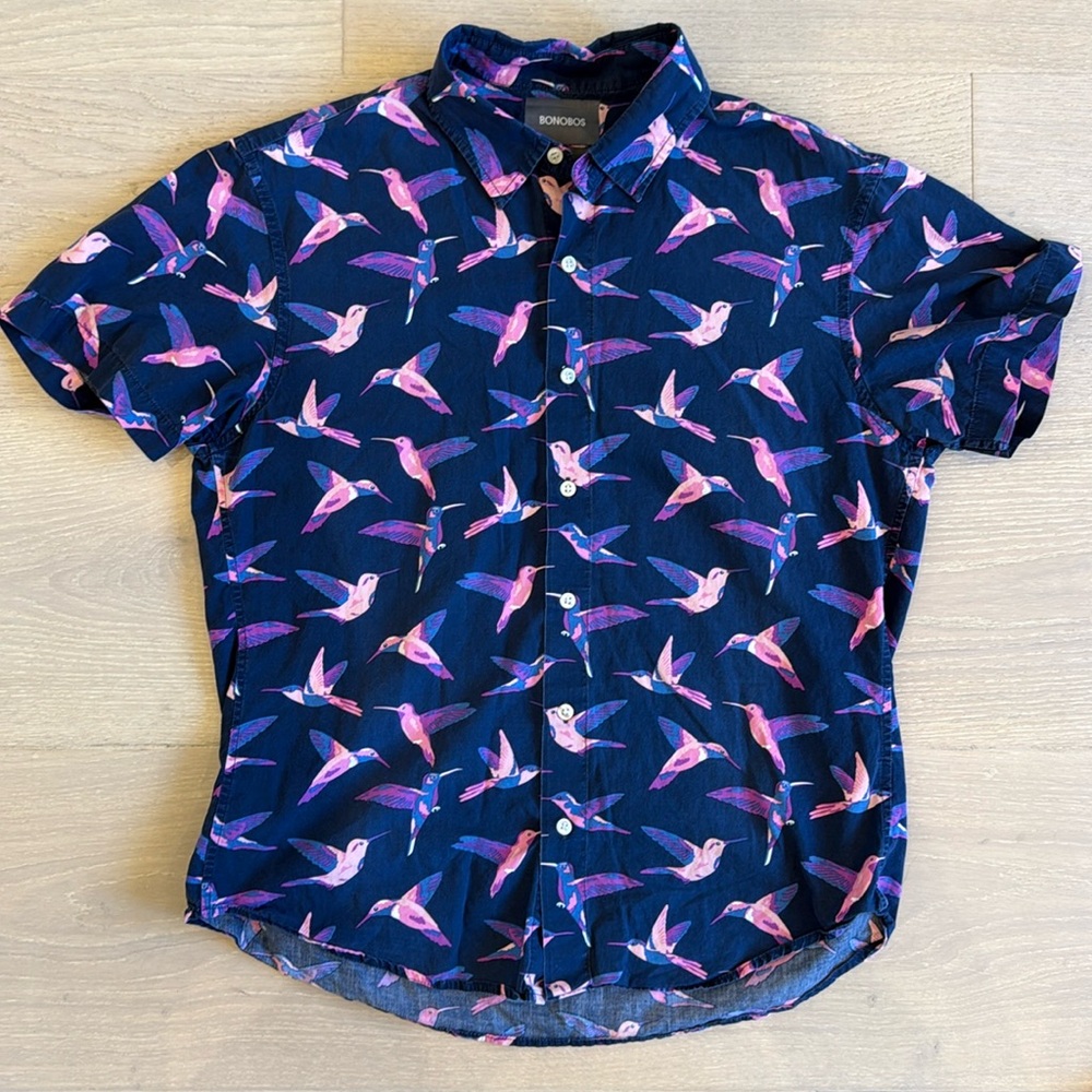 Bonobos Blue and Pink Casual Button Down Shirt
